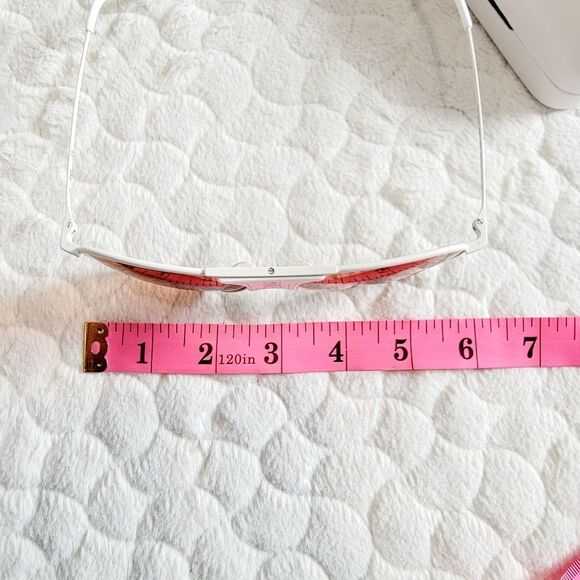 New Diane Von Furstenberg Fiona sunglasses aviators white rose nwt case designer - Picture 10 of 10